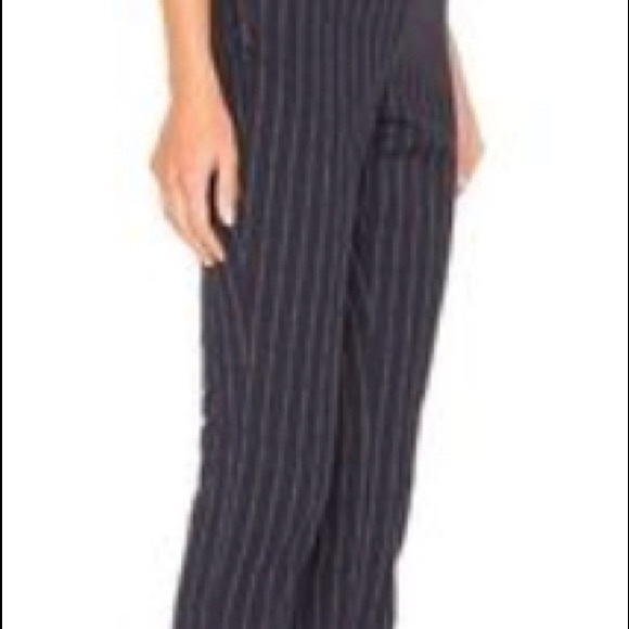 Rag & Bone Navy Stripe Simone Snap Pant - Picture 1 of 8
